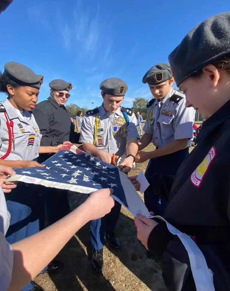 HCHS Blue Devil Battalion gives U.S. flags a proper farewell