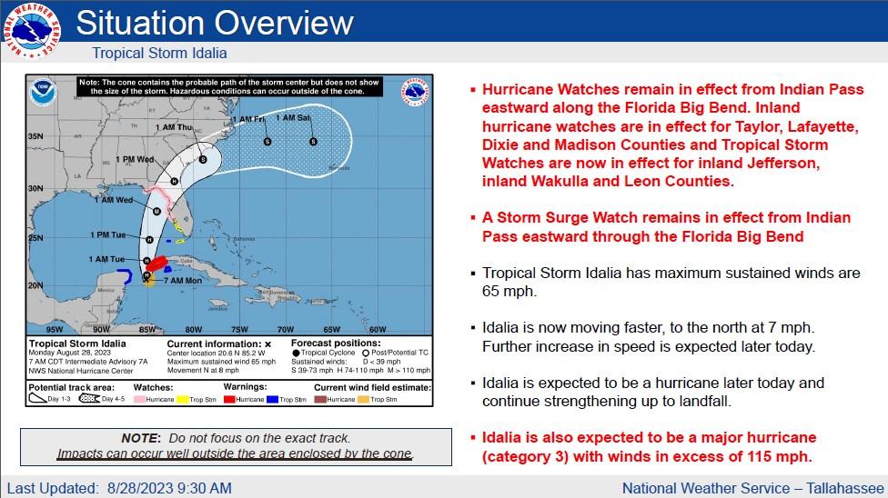 A screen shot of the national hurricane center 's website.