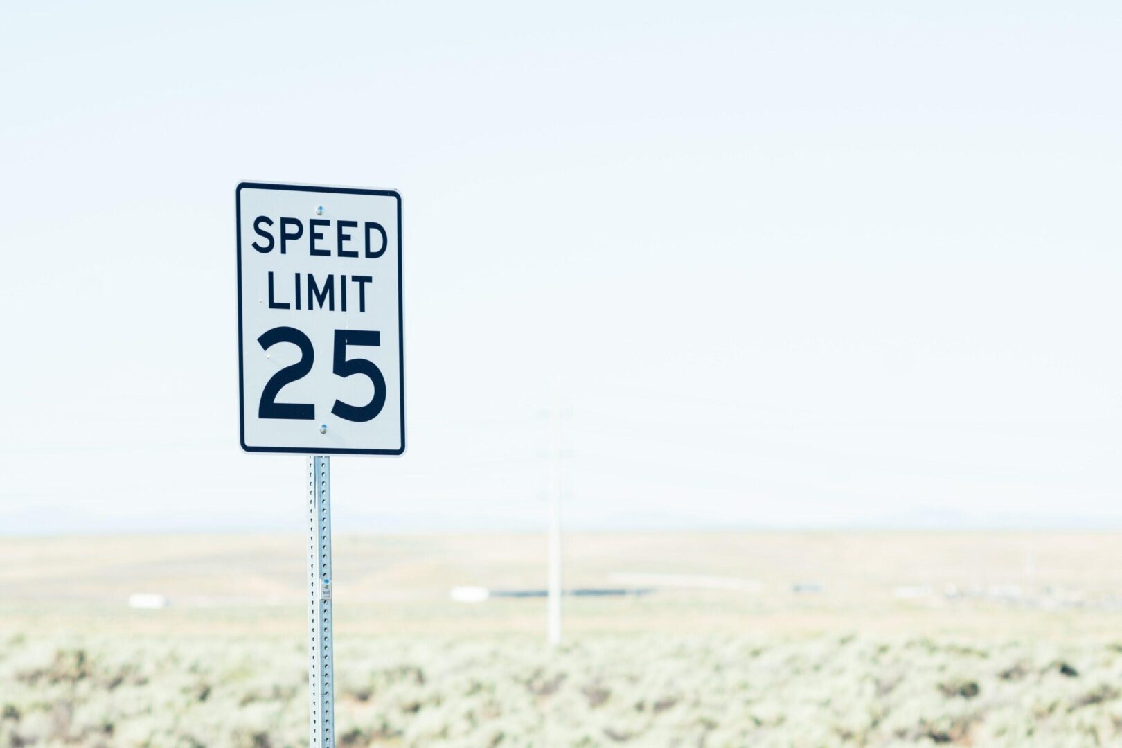 A speed limit sign in the middle of nowhere.